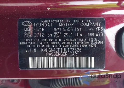 2017 Genesis G80 5.0 Ultimate from USA, damaged, VIN KMHGN4JF1HU173326